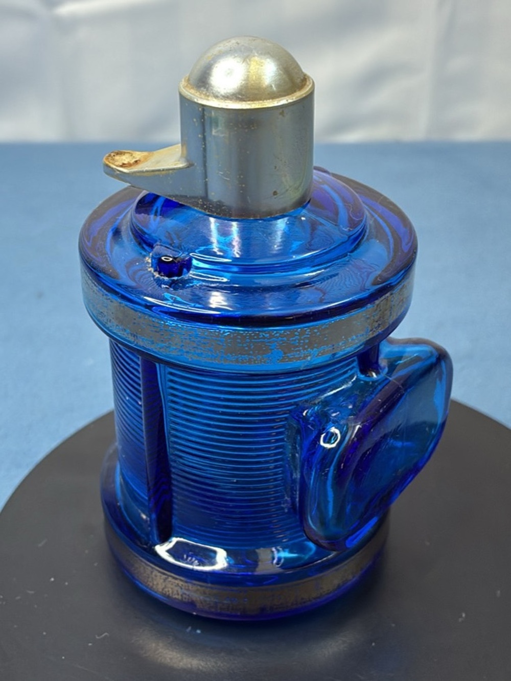 Avon Blue Glass Bath & Body Bottle